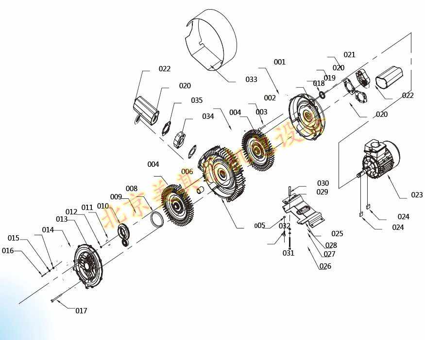 高壓鼓風(fēng)機解剖圖